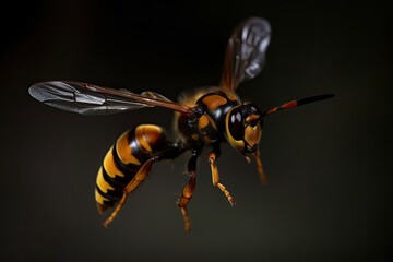 Asian Giant Hornet or Murder Hornet Flying