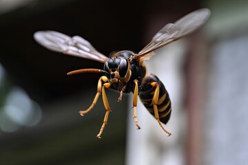Asian Giant Hornet or Murder Hornet Flying
