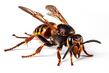Asian Giant Hornet or Murder Hornet on a white background