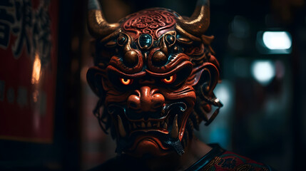Fototapeta na wymiar realistic japanese demon