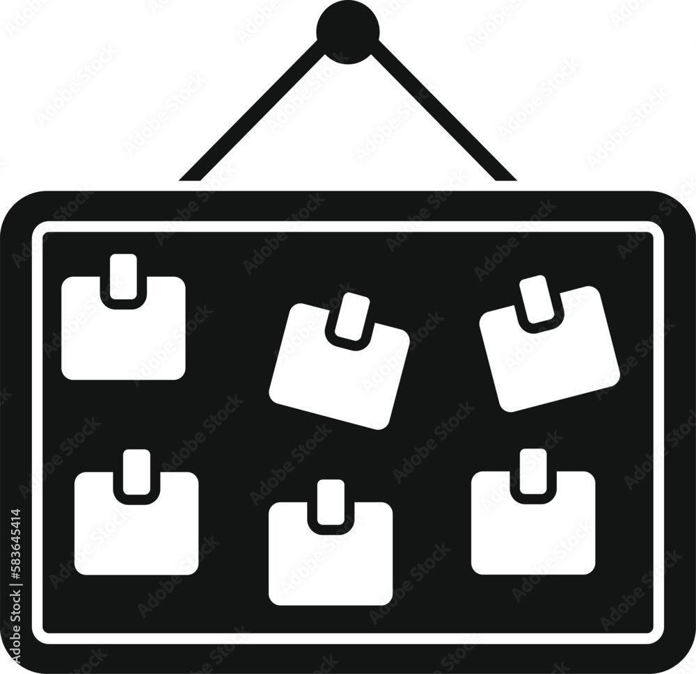 Poster rush job board icon simple vector. office work. computer time