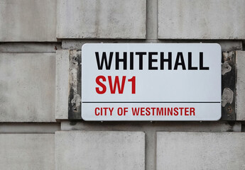 Whitehall street sign on the wall of a building in Westminster, London, UK.  © Nigel Harris