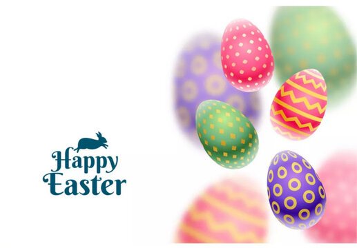 Happy easter cultural background with rabbit vector image
