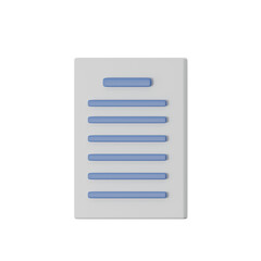 document 3d render illustration
