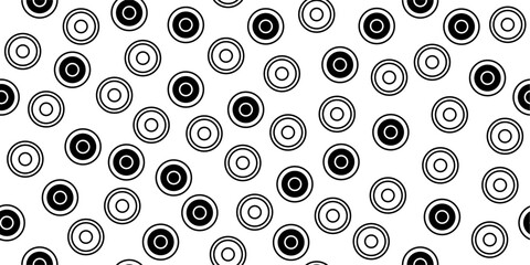 A chessboard in a vector isolated on a white background. Black and white round chips. Board game Checkers. A chessboard and checkers on it. Seamless background of checkers. Background with circles