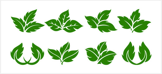 Stencil leaf icon isolated. Eco clipart. Laurel cartoon vector stock illustration. EPS 10