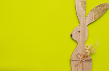easter bunny on an green background (Easter)