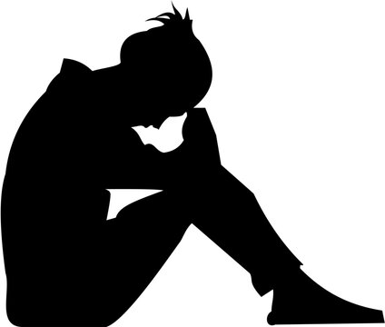 silhouette of a person sad