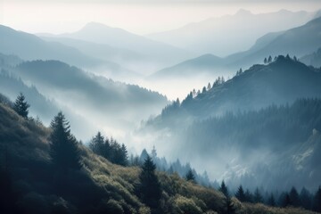 mountains in the morning -Created with generative ai