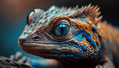 Obraz premium close up of a green iguana