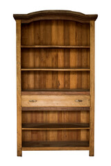 wooden shelves isolated