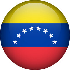 Venezuela flag button. Emblem of Venezuela. Vector flag, symbol. Colors and proportion correctly.