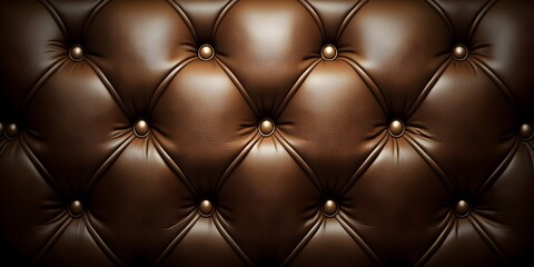 Fototapeta premium Brown leather chair pattern background, AI generated