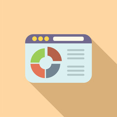 Web finance research icon flat vector. Digital business. Study online