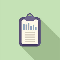 Data clipboard icon flat vector. Digital business. Study online