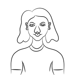 Illustration of a Beautiful and Cute girl Color Books Line Artwork