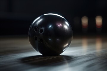 Bowling ball close up. AI generated