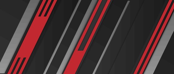Abstract modern red black background with lines arrow geometric overlap shape elements