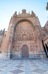 Exterior views facade of San Esteban Convent in Salamanca (Spain)