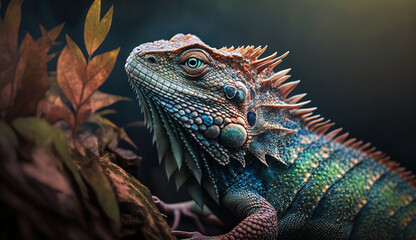 Fototapeta premium iguana on a tree