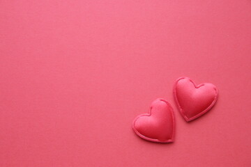 birthday background. Red heart on a red background. Place for text. Valentine.