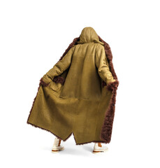 Exhibitionist on white background