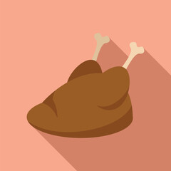 Chicken meat icon flat vector. Food protein. Grain meal