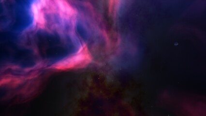 bright nebula, nebula in space, majestic red-purple nebula, beautiful space background 3D render
