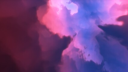 Nebula gas cloud in deep outer space, science fiction illustration, colorful space background with stars 3d render

