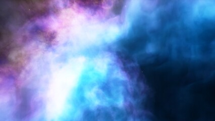 Nebula gas cloud in deep outer space, science fiction illustration, colorful space background with stars 3d render

