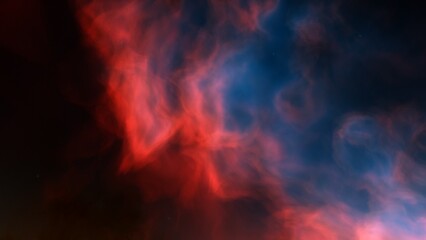 Nebula gas cloud in deep outer space, science fiction illustration, colorful space background with stars 3d render

