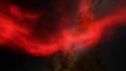 Nebula gas cloud in deep outer space, science fiction illustration, colorful space background with stars 3d render

