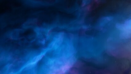 Nebula gas cloud in deep outer space, science fiction illustration, colorful space background with stars 3d render

