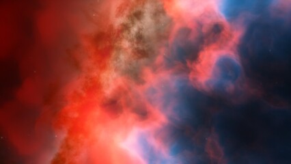 Obraz na płótnie Canvas bright nebula, nebula in space, majestic red-purple nebula, beautiful space background 3D render 