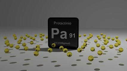 Graphic representation of the protactinium atom.