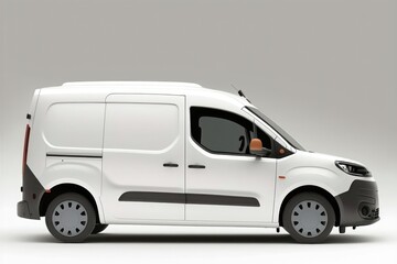Delivery car on white backround mockup. AI generation