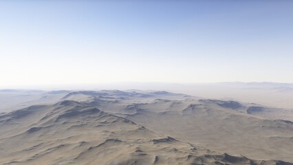 landscape on planet Mars, scenic desert scene on the red planet
