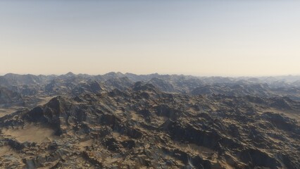 landscape on planet Mars, scenic desert scene on the red planet
