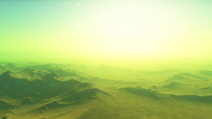 Fototapeta premium landscape on planet Mars, scenic desert scene on the red planet 