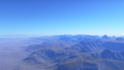 landscape on planet Mars, scenic desert scene on the red planet
