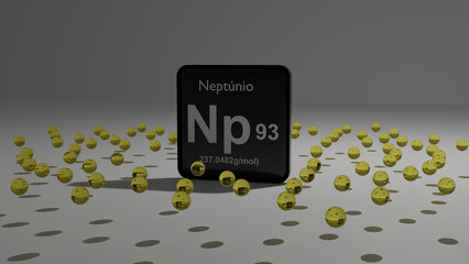 Graphical representation of the atom of neptunium.