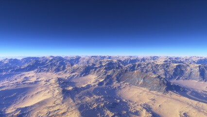 landscape on planet Mars, scenic desert scene on the red planet
