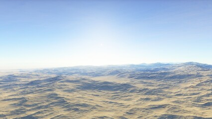 landscape on planet Mars, scenic desert scene on the red planet
