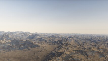 landscape on planet Mars, scenic desert scene on the red planet
