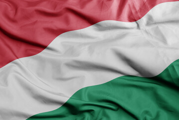 waving national flag of hungary .macro shot. 3D illustration