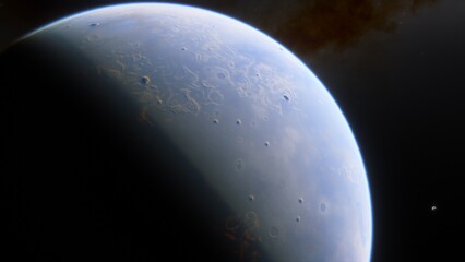 Planets and galaxy, science fiction wallpaper. Beauty of deep space. Billions of galaxy in the universe Cosmic art background 3d render
