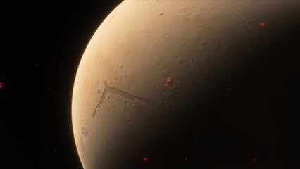 Planets and galaxy, science fiction wallpaper. Beauty of deep space. Billions of galaxy in the universe Cosmic art background 3d render
