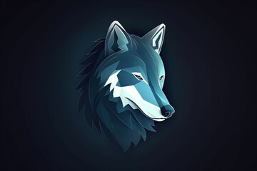 Lunar Wolf Logo on Night Sky Background
