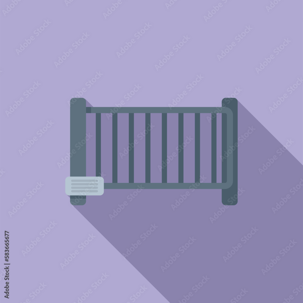 Poster automatic fence icon flat vector. security garage. auto control