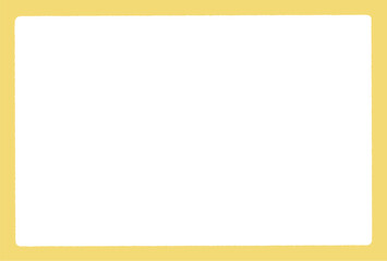 シンプルな手描きの黄色いフチ付き背景･フレーム･バナー - はがき比率